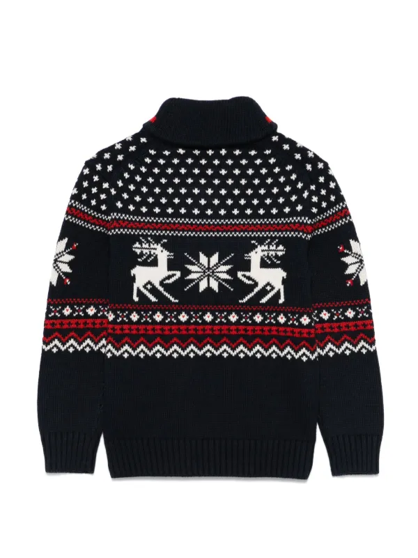 POLO RALPH LAUREN KIDS shawl-collar Sweater | Blue | FARFETCH