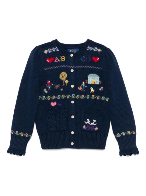 POLO RALPH LAUREN KIDS كارديغان مطرز بنقش