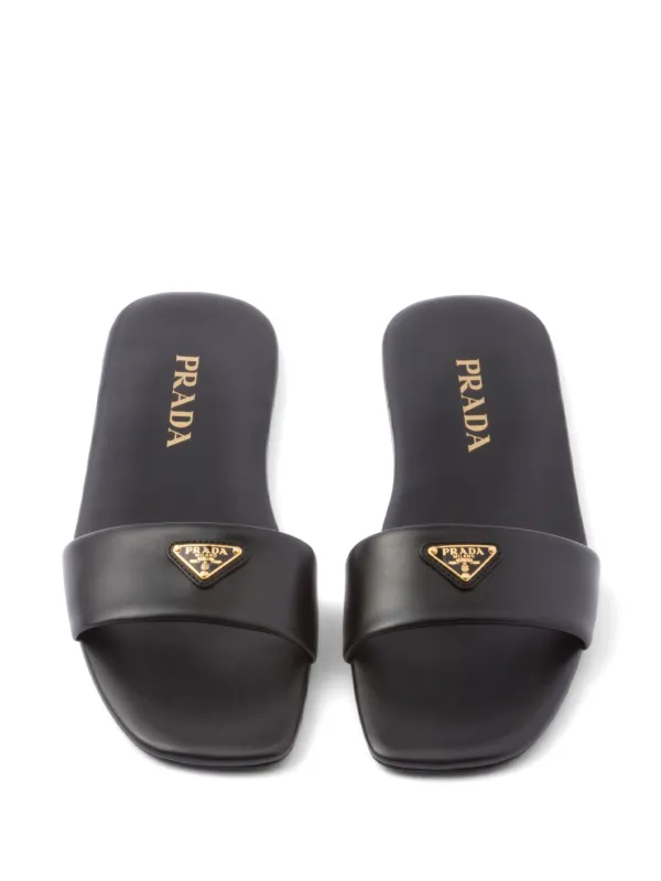 PRADA☆レザーサンダル Prada レザーサンダル | ブラック | FARFETCH JP