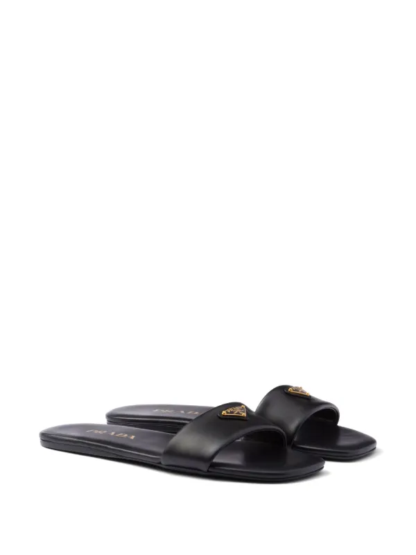 PRADA プラダ ♪ サンダル 1XX355 Prada レザーサンダル | ブラック | FARFETCH JP