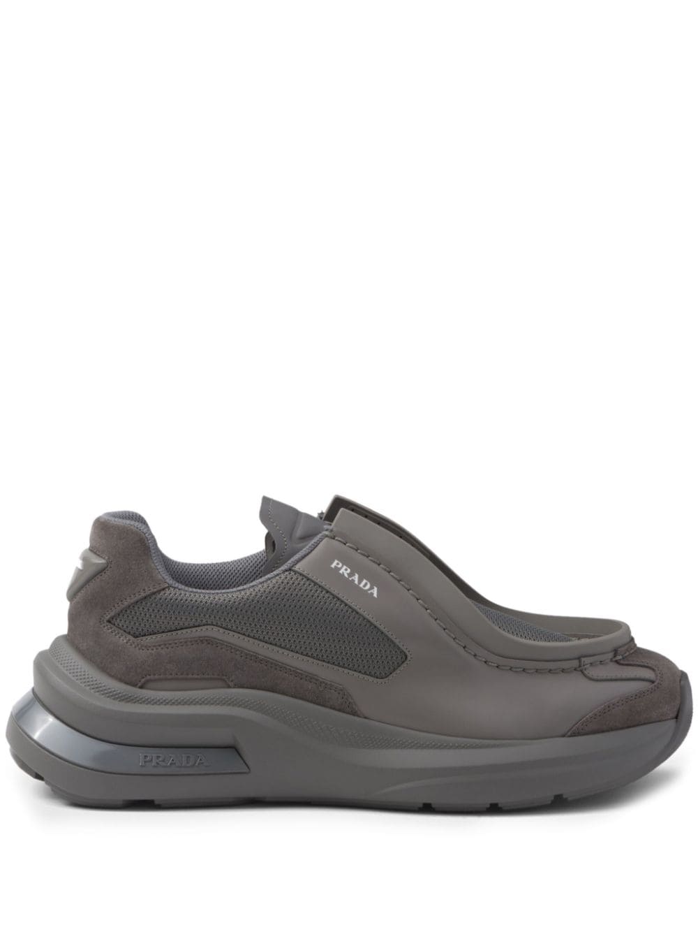 Shop Prada Systeme 60mm Panelled Sneakers In Grey