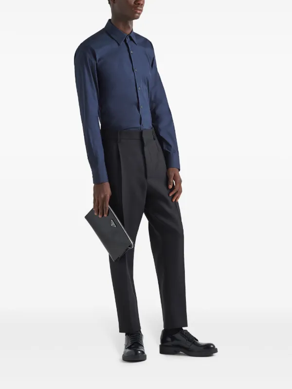 ジャケット・アウター archive 1998ss PRADA long sleeve shirt Prada long-sleeve Cotton Shirt | Blue | FARFETCH