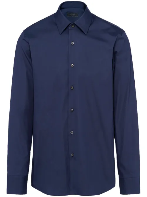 Chemise en coton à manches longues - Prada - Modalova