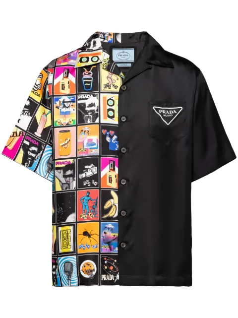 Prada Double Match silk twill shirt