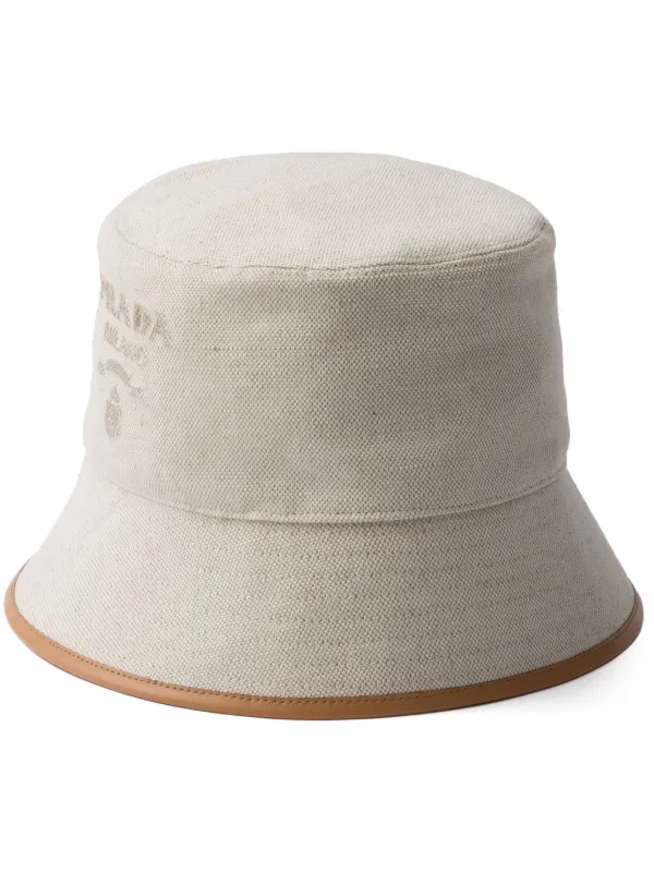 Prada canvas bucket hat on sale