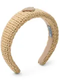 Prada triangle-logo crochet-knit headband - Neutrals