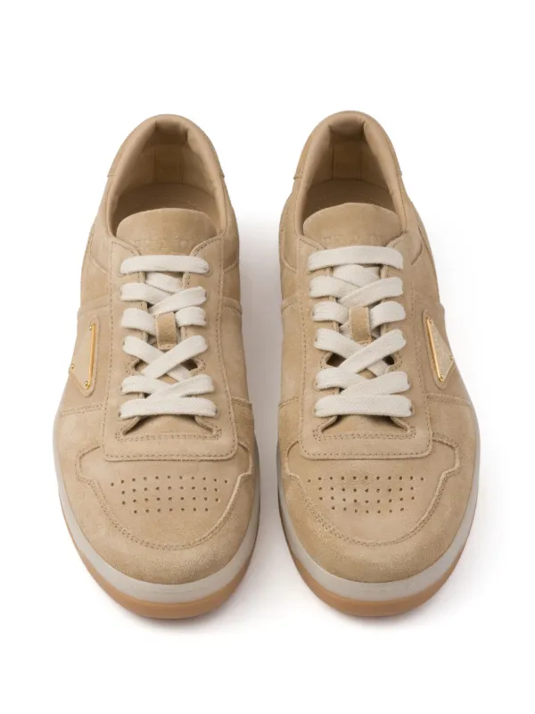 Prada Downtown Suede Sneakers | Neutrals | FARFETCH