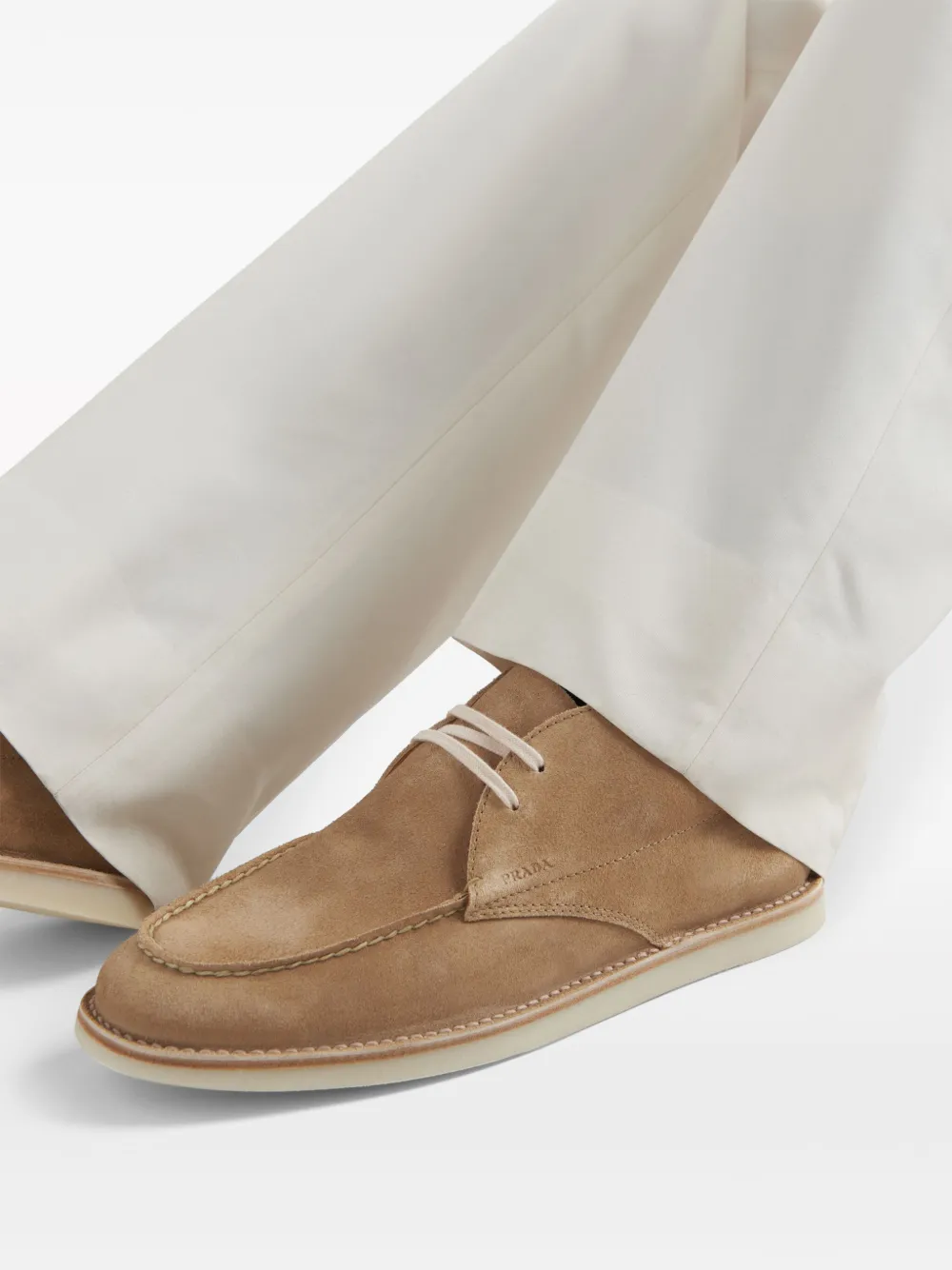logo debossed suede chukka boots