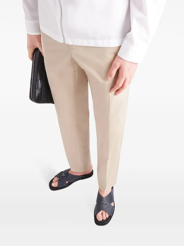 Prada サフィアーノレザーサンダル | ブルー | FARFETCH JP