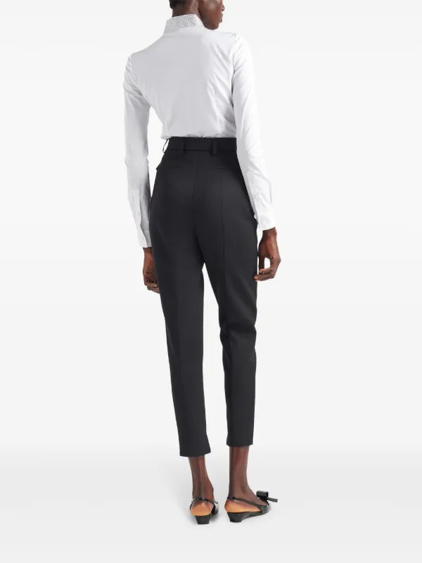 Prada rhinestone-embellished Cotton Shirt | White | FARFETCH