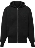 Prada cashmere knitted zip-up hoodie - Black