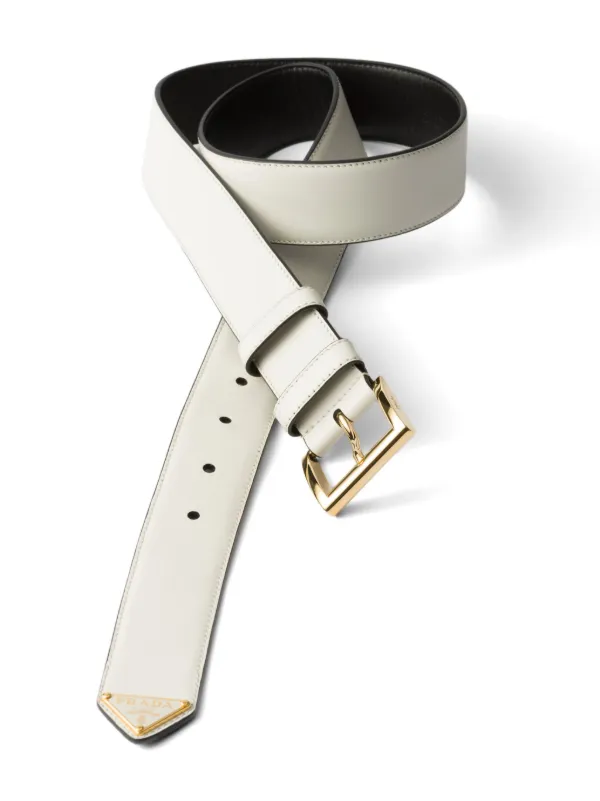 Prada レザーベルト | ホワイト | FARFETCH JP