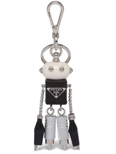 Prada Saffiano-leather robot keychain trick