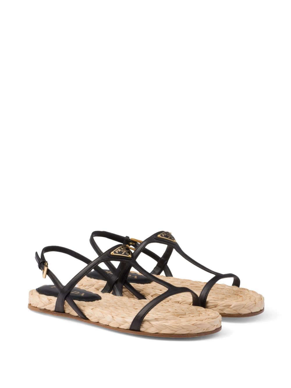 Prada Sandalen met logo Zwart