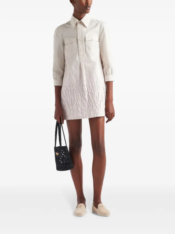【プラダ・PRADA】Cloquet mini-dress Prada Cloquet mini-dress | Neutrals | FARFETCH BN
