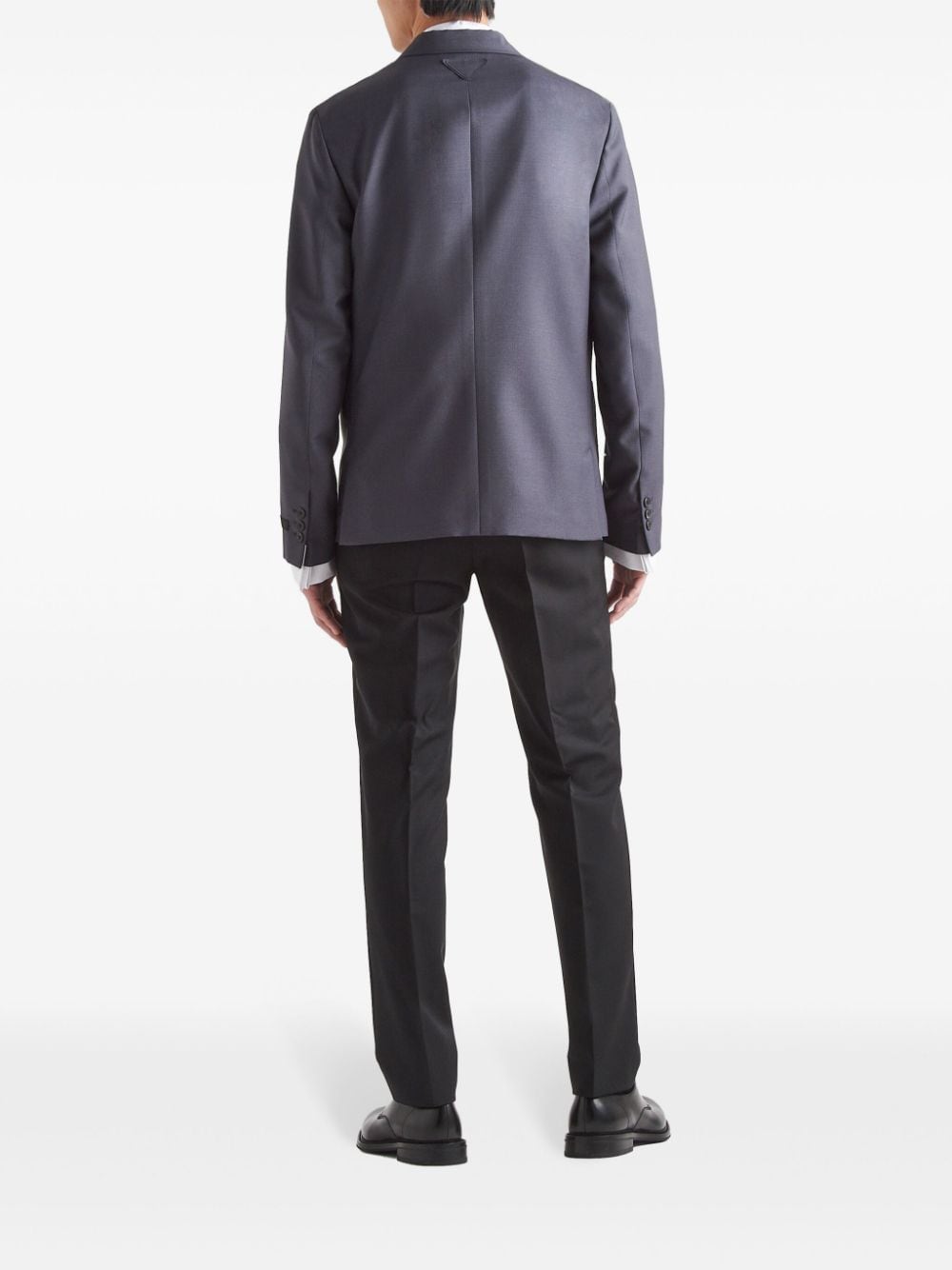 Shop Prada Single-breasted Wool Jacket In Grey