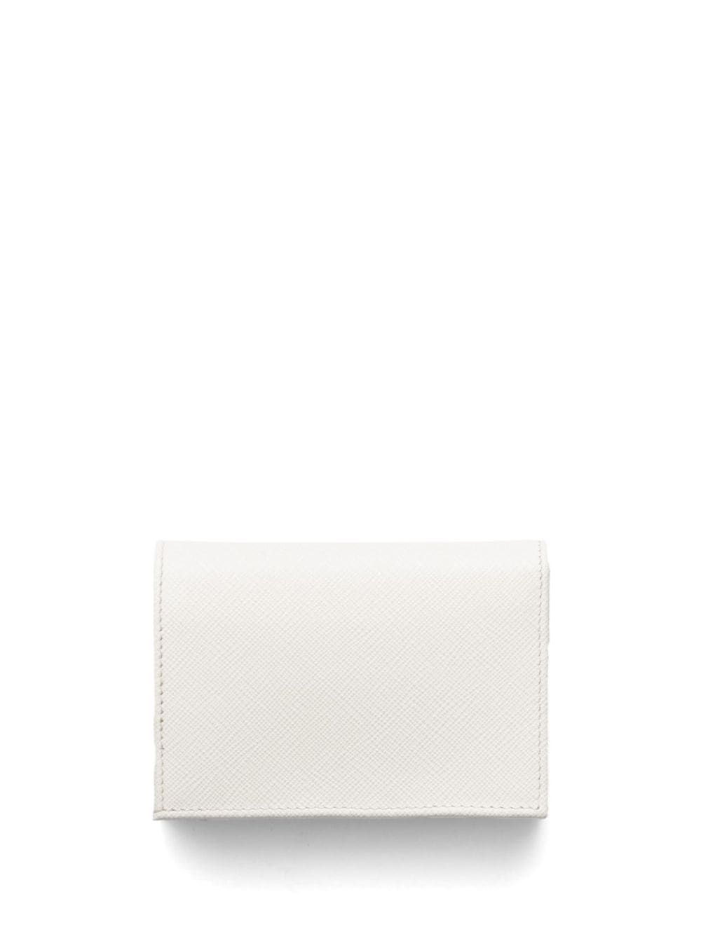 Prada triangle-logo leather wallet - Wit