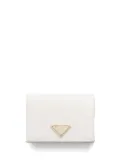 Prada triangle-logo leather wallet - White