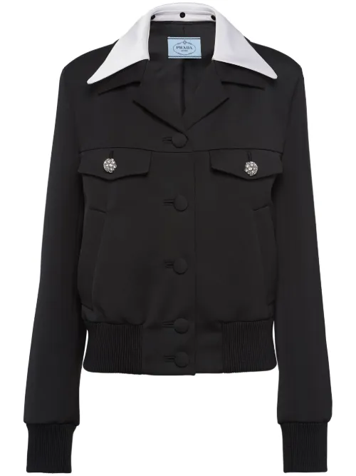 Veste en laine à simple boutonnage - Prada - Modalova
