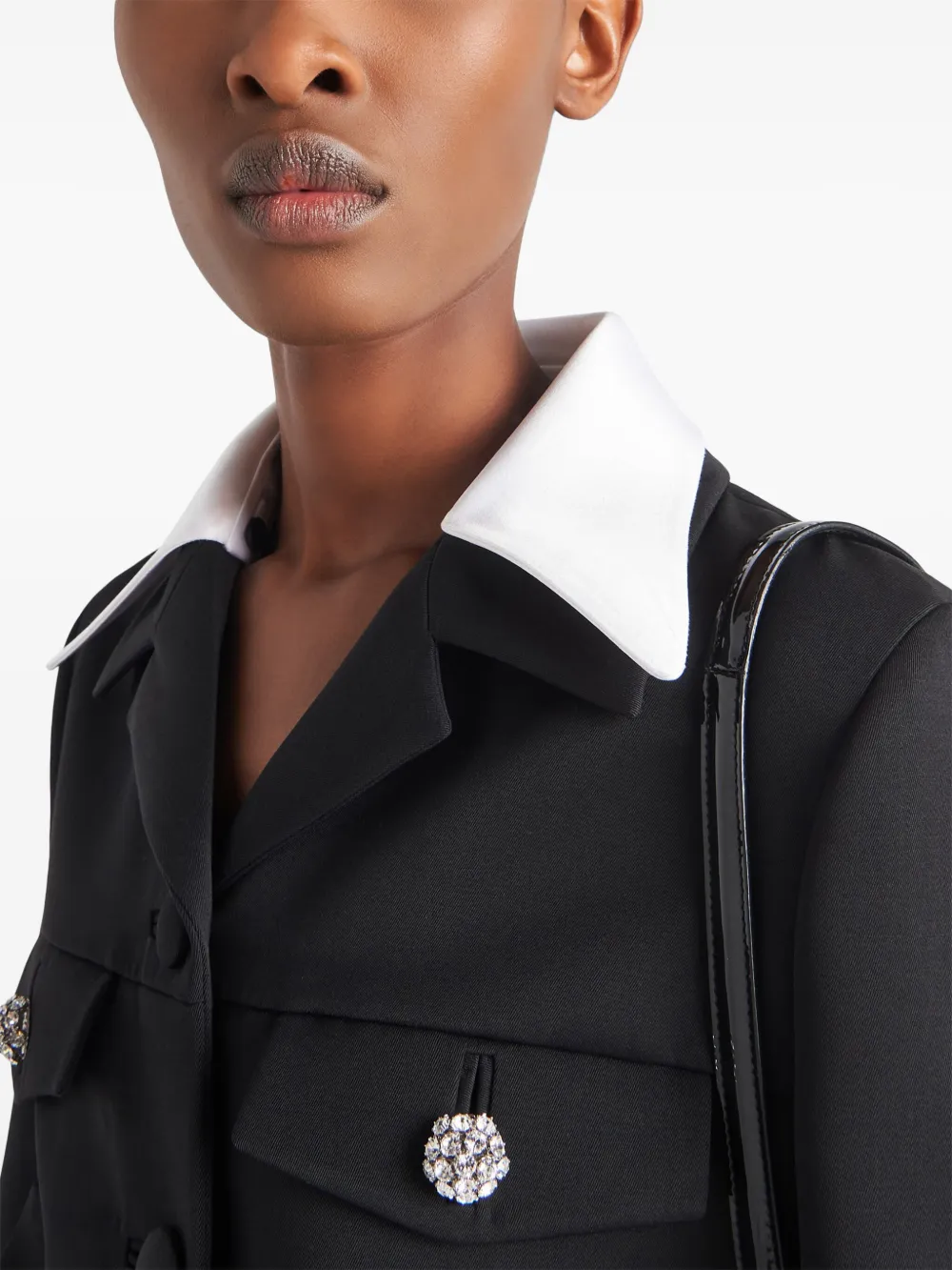 Prada Jack met enkele rij knopen Zwart