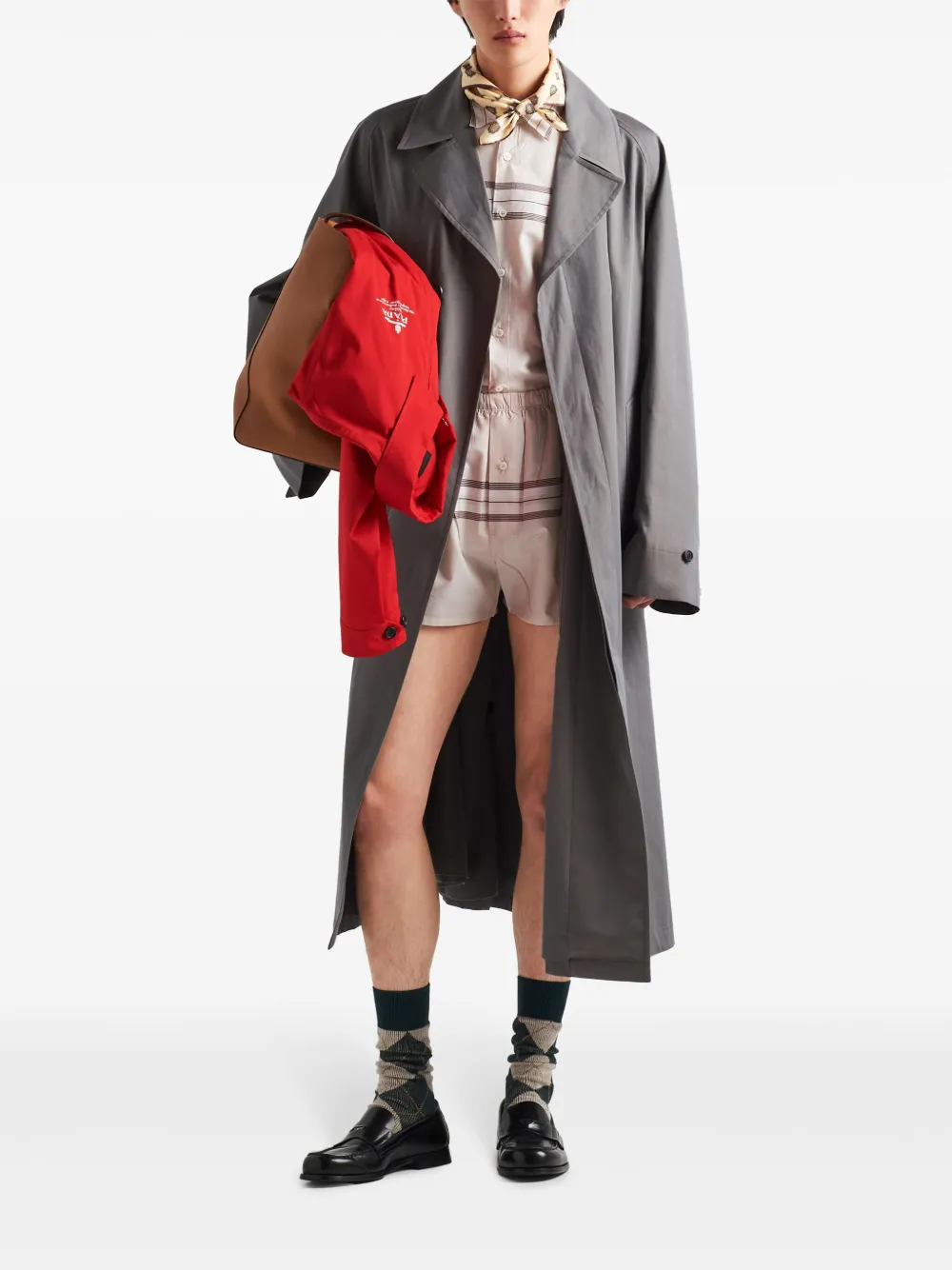Prada Trenchcoat van katoen - Grijs
