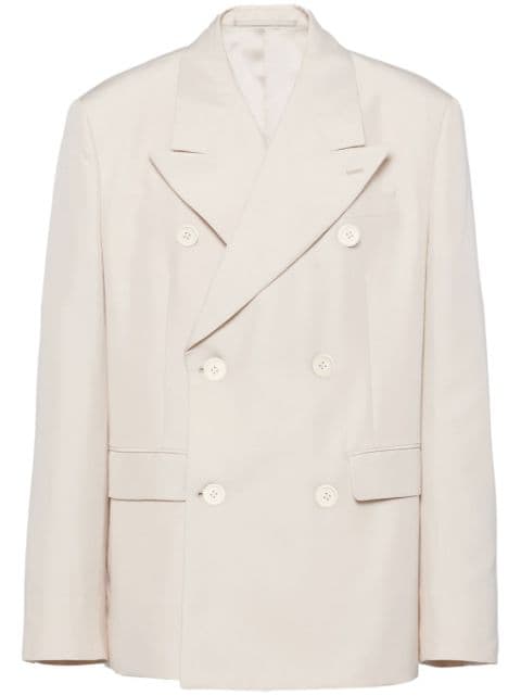 Prada peak-lapel silk blazer 