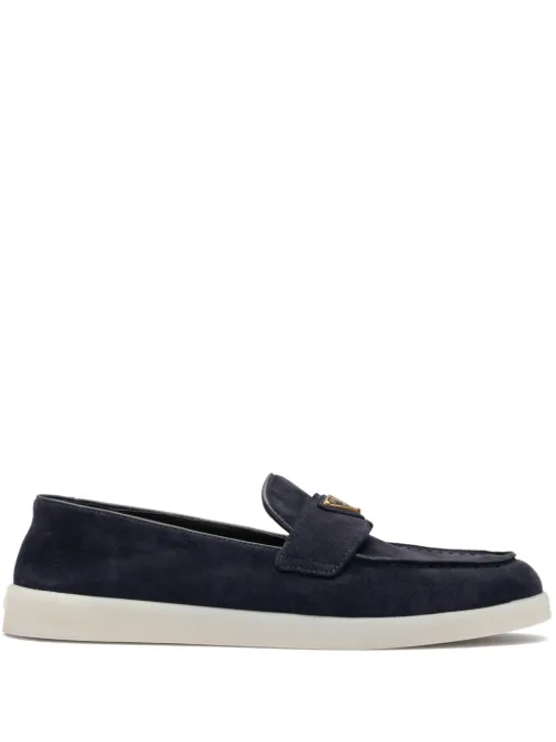 Mocassins à logo triangle en émail - Prada - Modalova