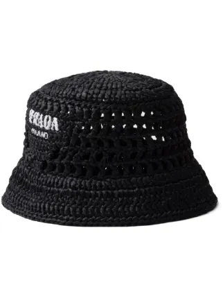 Prada Black Crochet Bucket Hat size M fits like S Prada Crochet Bucket Hat | Neiman Marcus main image 4