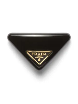 Prada triangle-logo Hair Clip | Black | FARFETCH