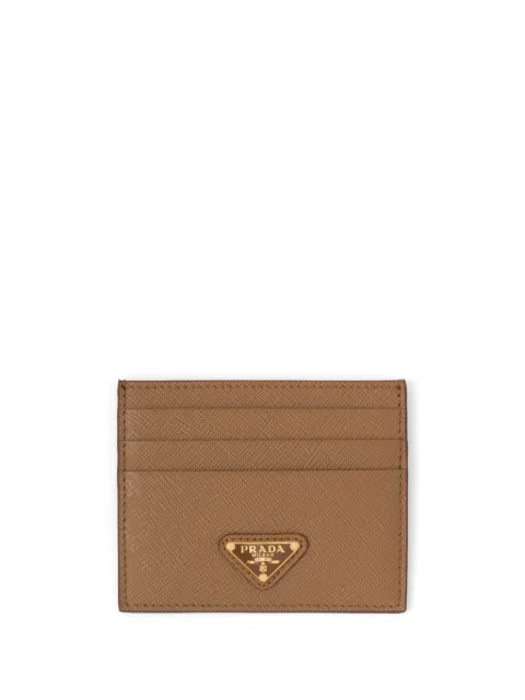 Prada logo-plaque Saffiano leather cardholder