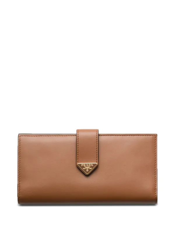 Prada Large Leather Wallet Brown FARFETCH PH