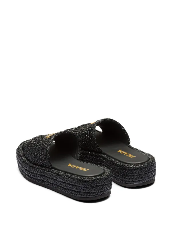 ☆PRADA☆ラフィアサンダル Prada ラフィアサンダル | ブラック | FARFETCH JP