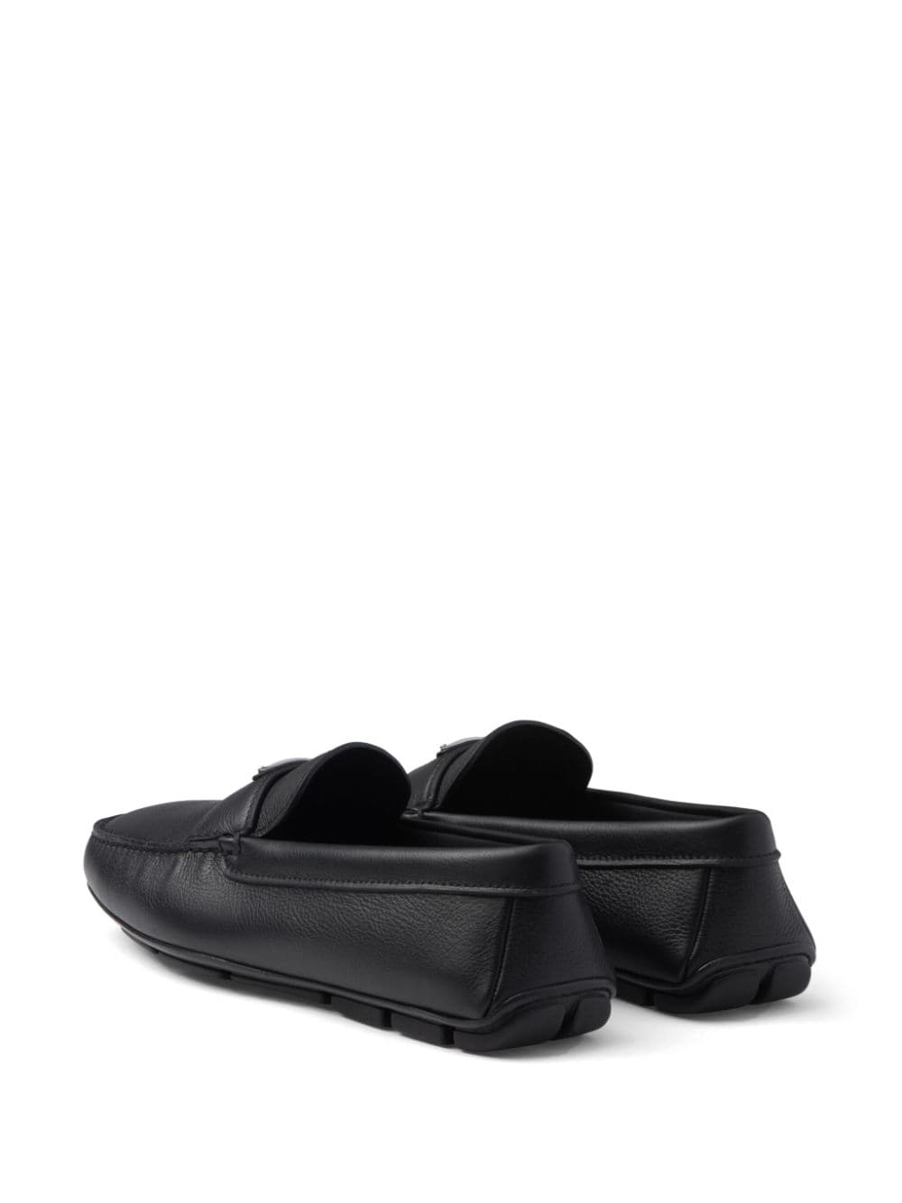 Shop Prada Drive Leather Loafers In Black