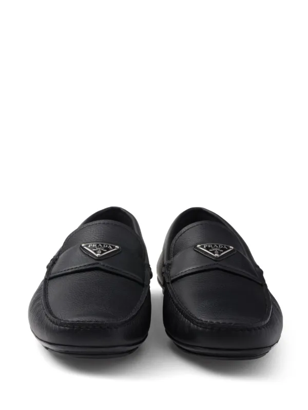 Prada Leather Loafers | Black | FARFETCH CA