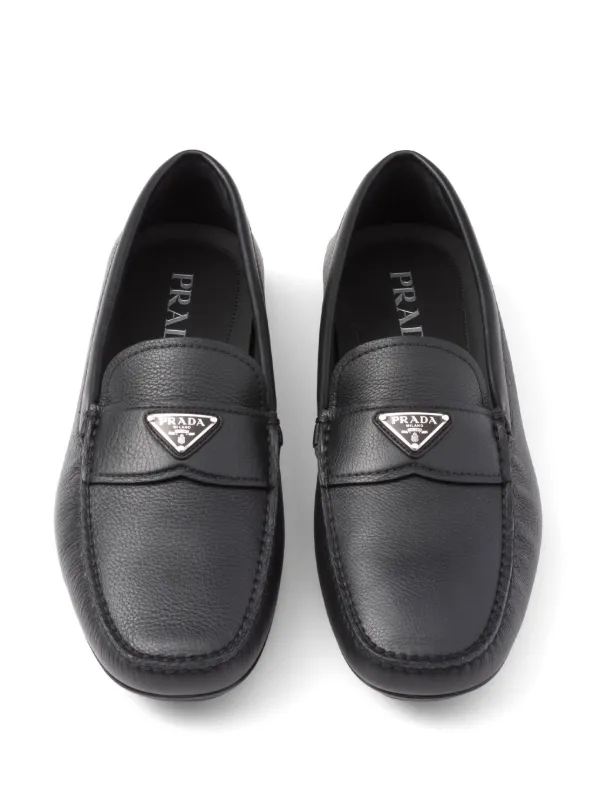 Prada Leather Loafers | Black | FARFETCH CA