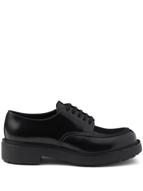 Prada polished leather derby shoes