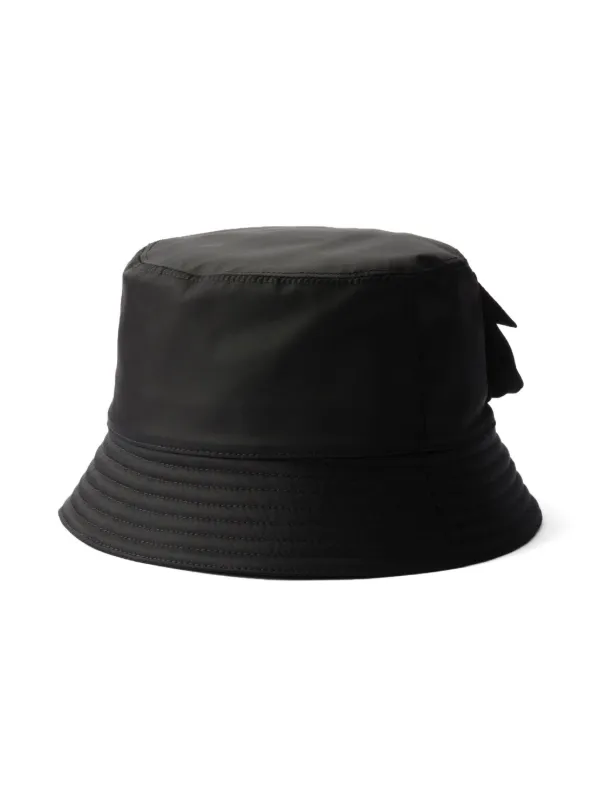 ハット PRADA Logo bucket hat Black Prada triangle-logo Bucket Hat | Black | FARFETCH PL