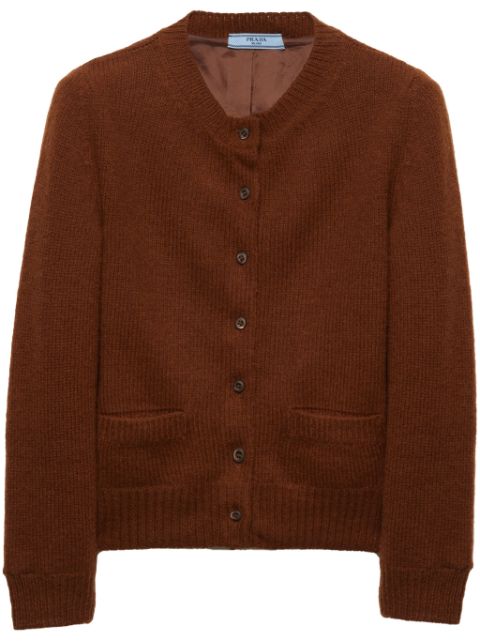 Prada triangle-logo wool cardigan