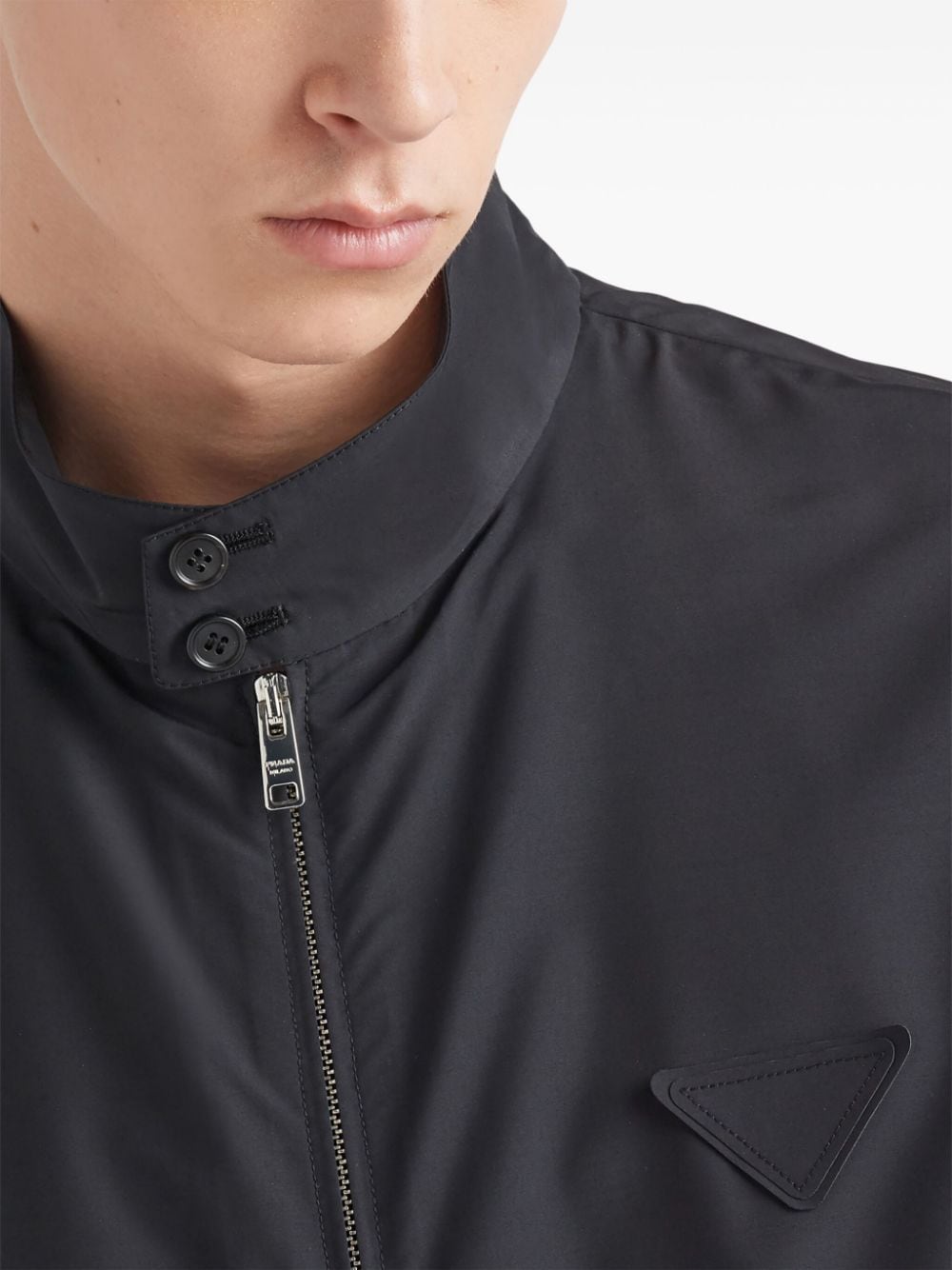 Shop Prada Triangle-logo Bomber Jacket In Black