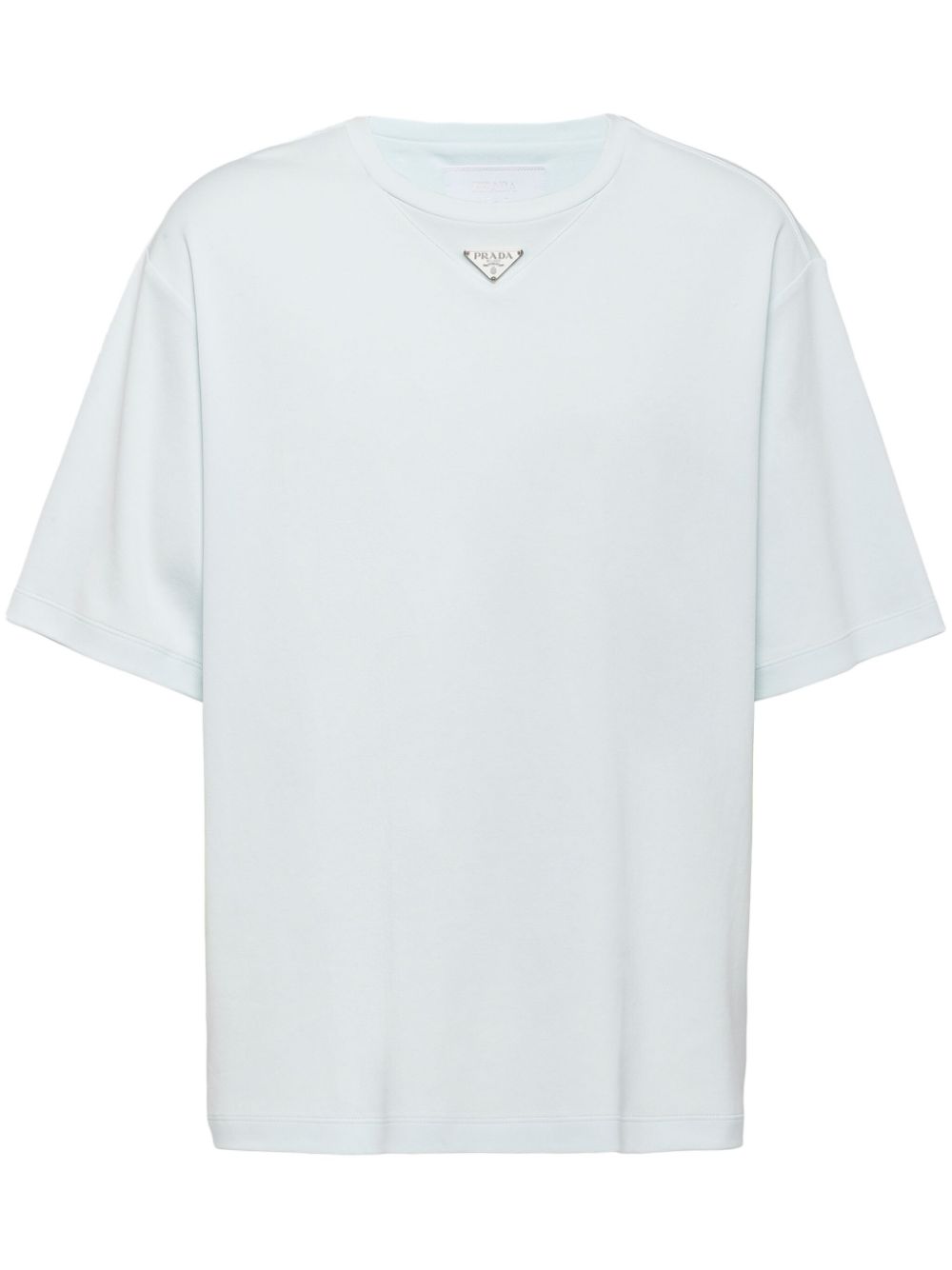 Prada logo-plaque cotton T-shirt - Blue