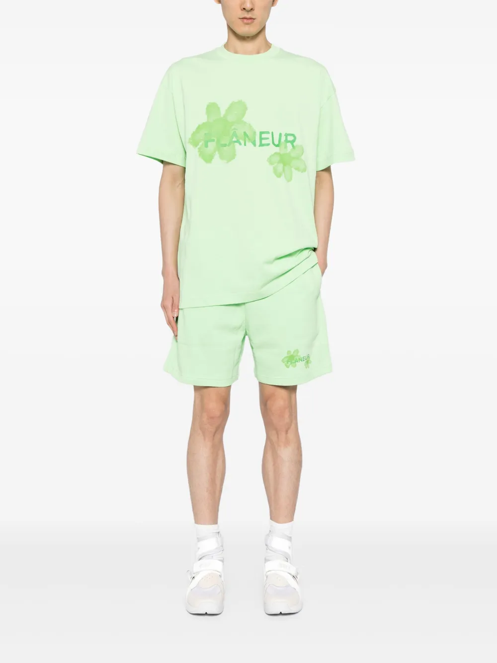 FLÂNEUR Shorts met bloemenprint Groen
