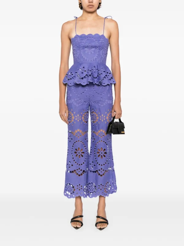 ZIMMERMANN Checked jacquard straight-leg pants | THE OUTNET