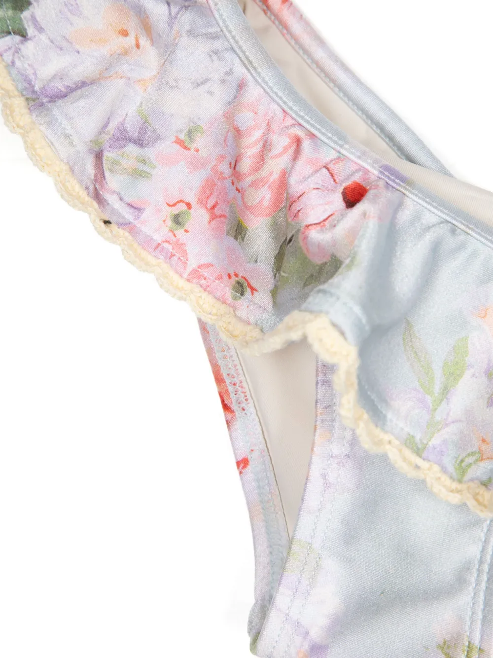 ZIMMERMANN Kids Halliday bikini met bloemenprint Blauw