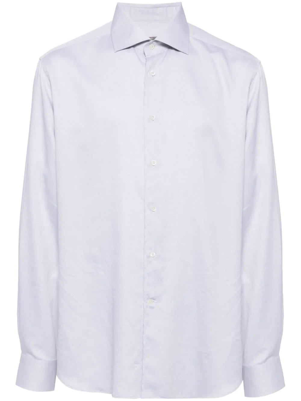 Corneliani Cutaway-collar Cotton Shirt In Grey