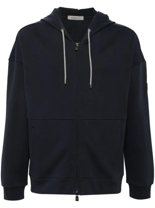 Hoodie en coton à fermeture zippée - Corneliani - Modalova