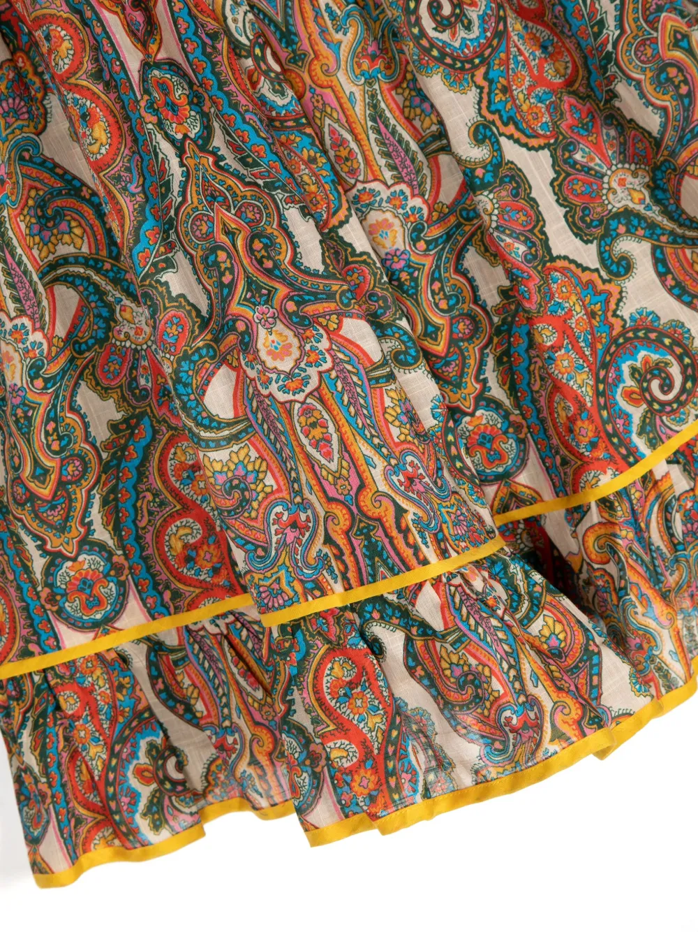 Shop Zimmermann Ottie Paisley-print Shirred Dress In 中性色