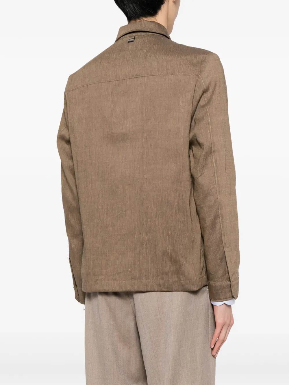 Corneliani Gemêleerd shirtjack met rits Bruin