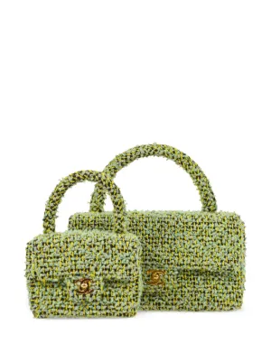 CHANEL Pre-Owned 1992 ココマーク ツイード バッグ | グリーン