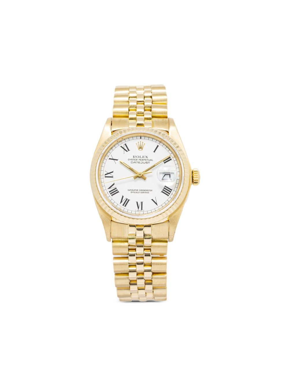 Pre-owned Rolex  Datejust 36mm In White