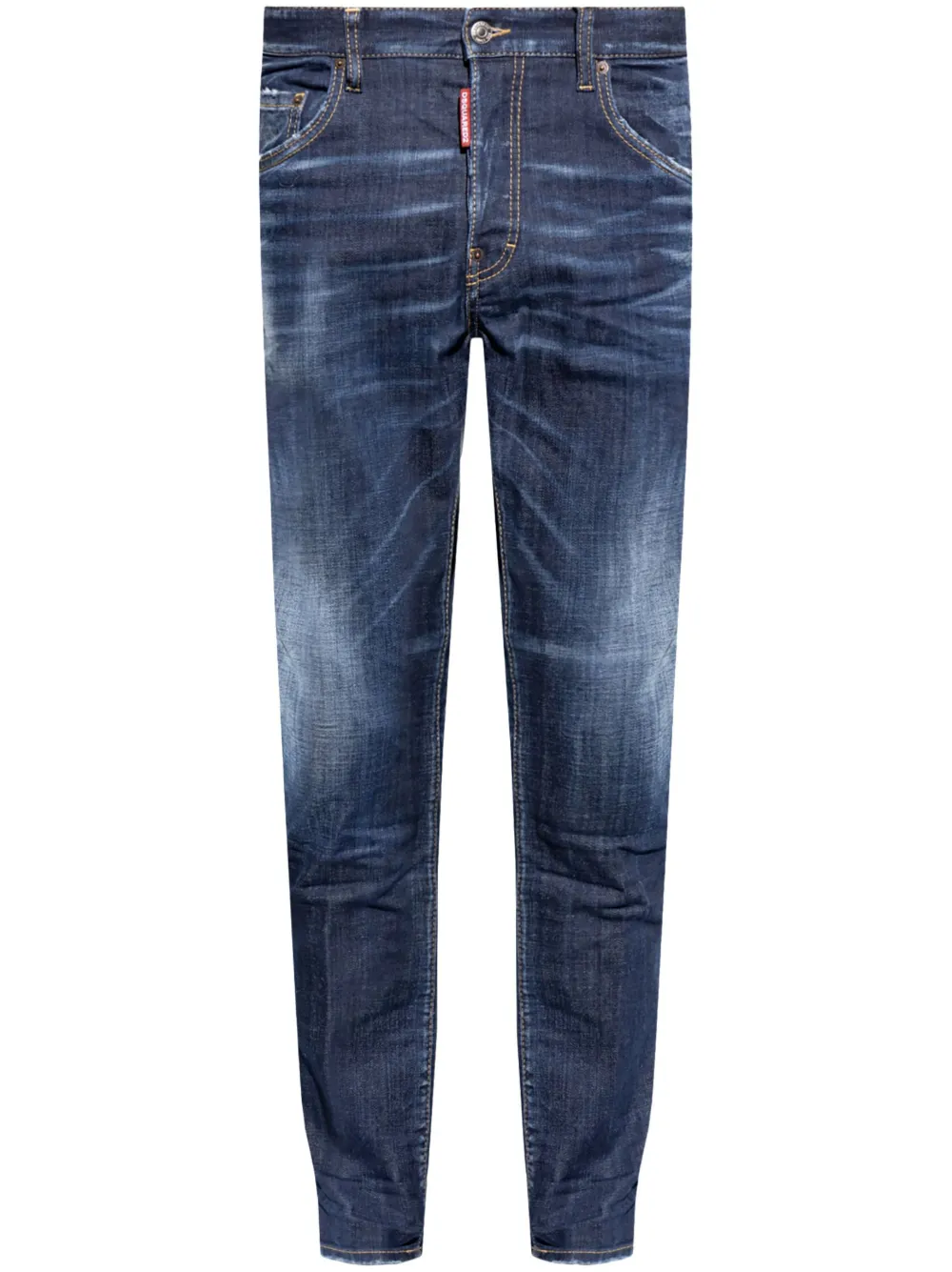 Dsquared2 Logo-patch Cotton Jeans In Blue